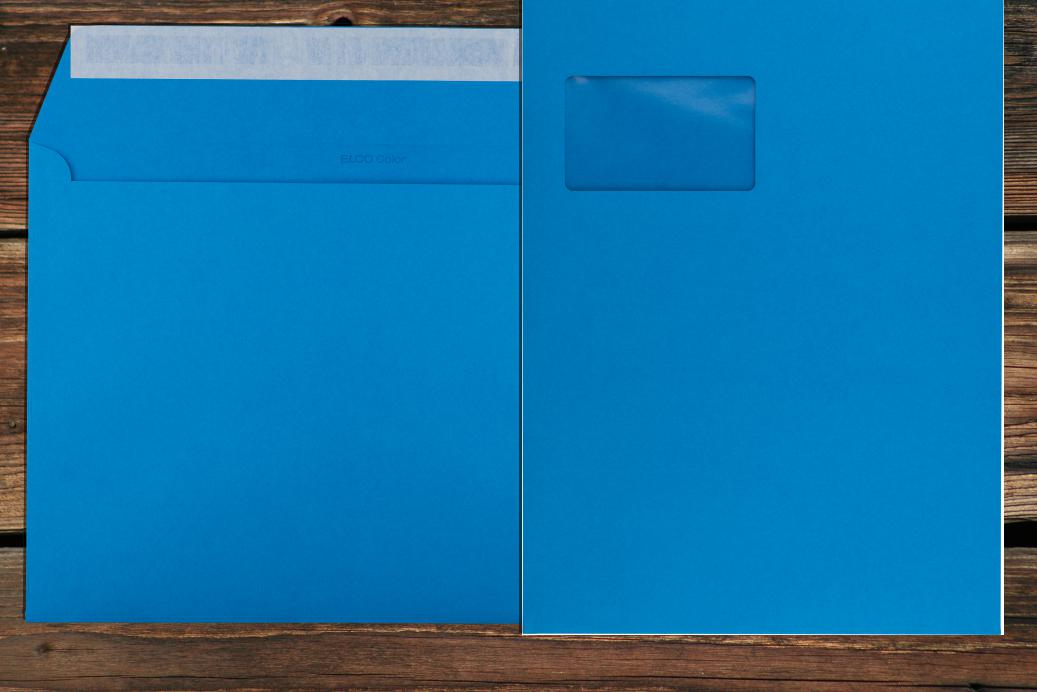 Briefhüllen mit Fenster C4 229x324 mm Haftklebend Königsblau 120 g/qm